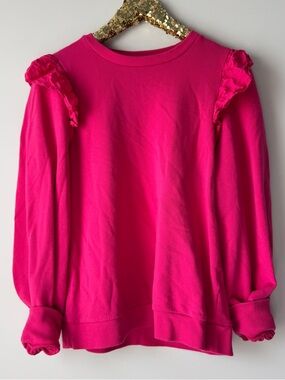 Ruffle Shoulder Sweatshirt
